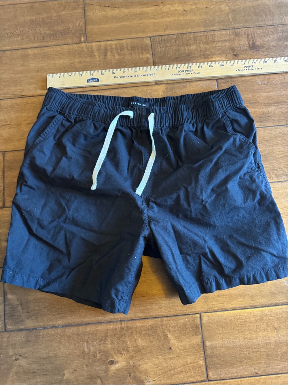 Cotton On Black Swim Trunks with White Drawstring